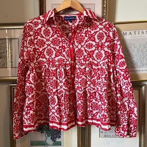Ro’s Garden Floral Button Up Blouse XS